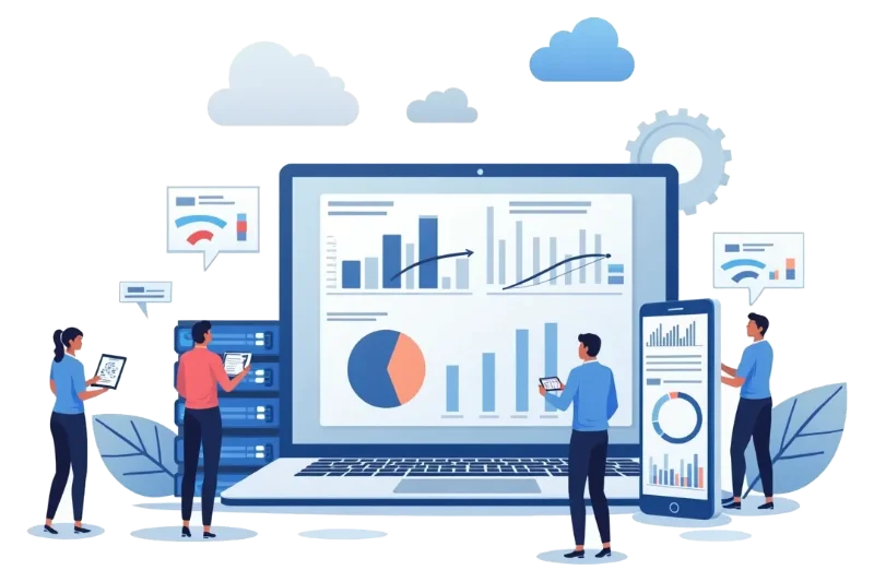 Online exam platform illustration